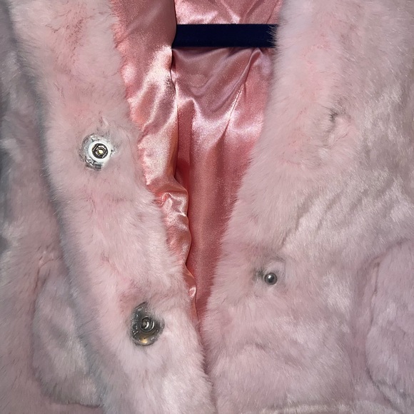 Hanna Anderson Fur Coat Faux soft Pink Size 70 6/12 months - Picture 6 of 7